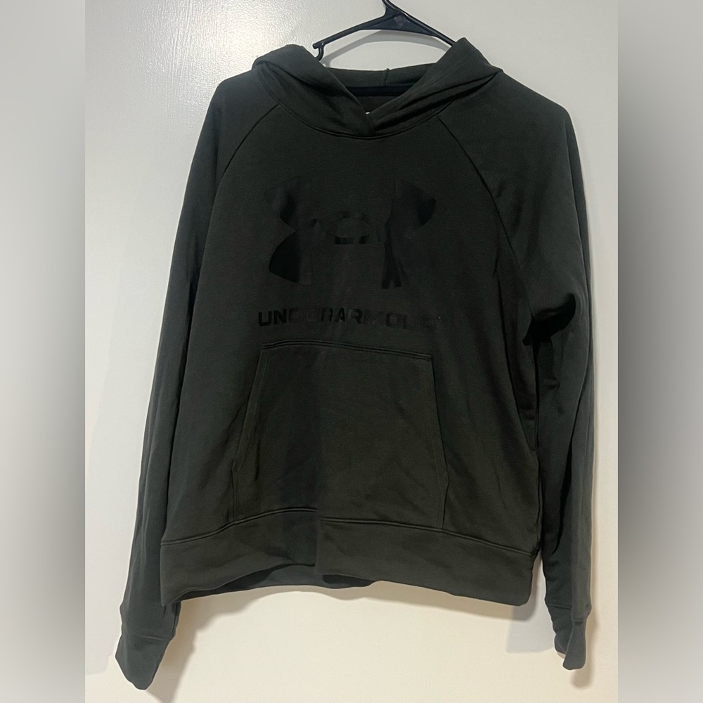 Under Armour Woman Green Hoodie W/ Black Logo Pullover Sz Large NWT